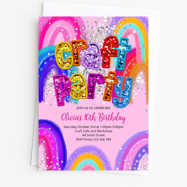 Invitation d'anniversaire pour une fête artisanale (Créateur téléchargé)