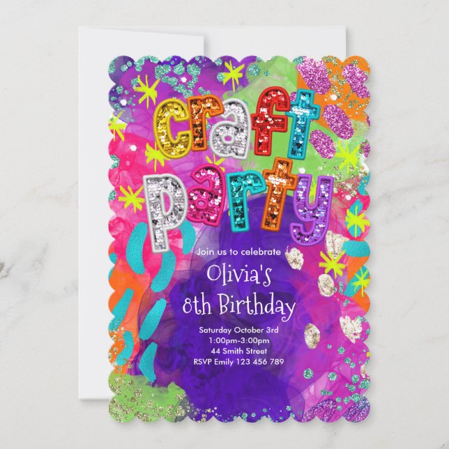 Invitation d'anniversaire pour une fête artisanale (Devant)
