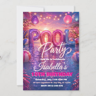 Invitation d'anniversaire pour une fête au bord de