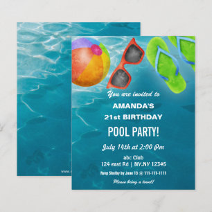 Invitation d'anniversaire pour une fête au bord de