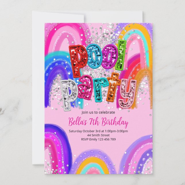 Invitation d'anniversaire pour une fête au bord de (Devant)