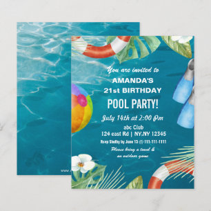 Invitation d'anniversaire pour une fête au bord de