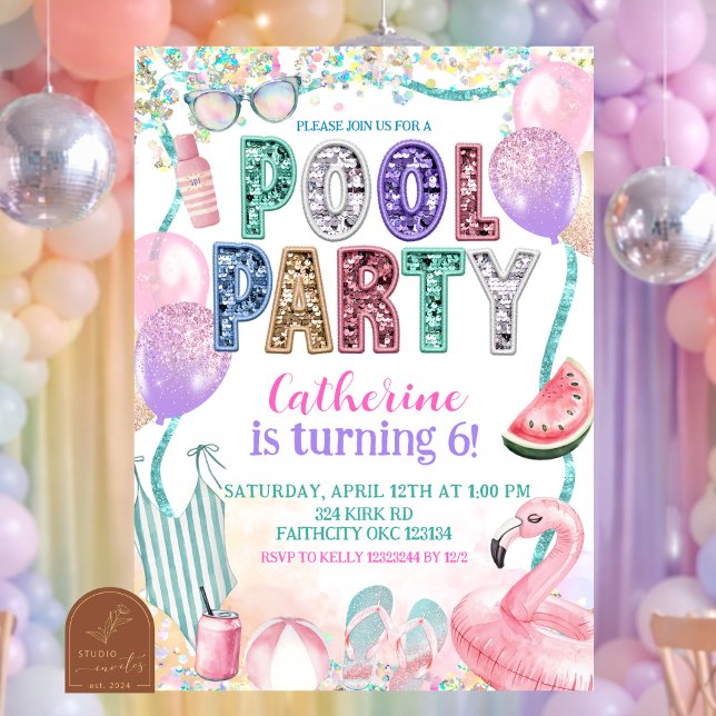 Invitation d'anniversaire pour une fête au bord de (Créateur téléchargé)