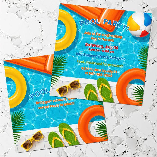 Invitation d'anniversaire pour une fête au bord de (Créateur téléchargé)