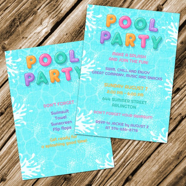 Invitation d'anniversaire pour une fête au bord de (Créateur téléchargé)