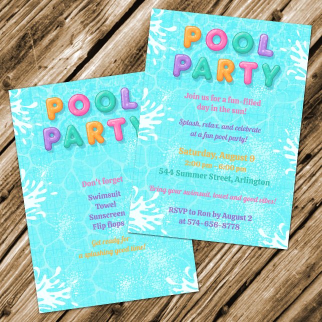Invitation d'anniversaire pour une fête au bord de (Créateur téléchargé)