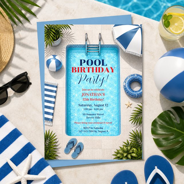 Invitation d'anniversaire pour une fête au bord de (Créateur téléchargé)