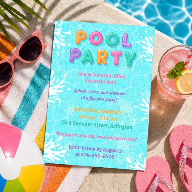 Invitation d'anniversaire pour une fête au bord de (Créateur téléchargé)