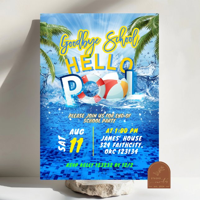 Invitation d'anniversaire pour une fête au bord de (Créateur téléchargé)