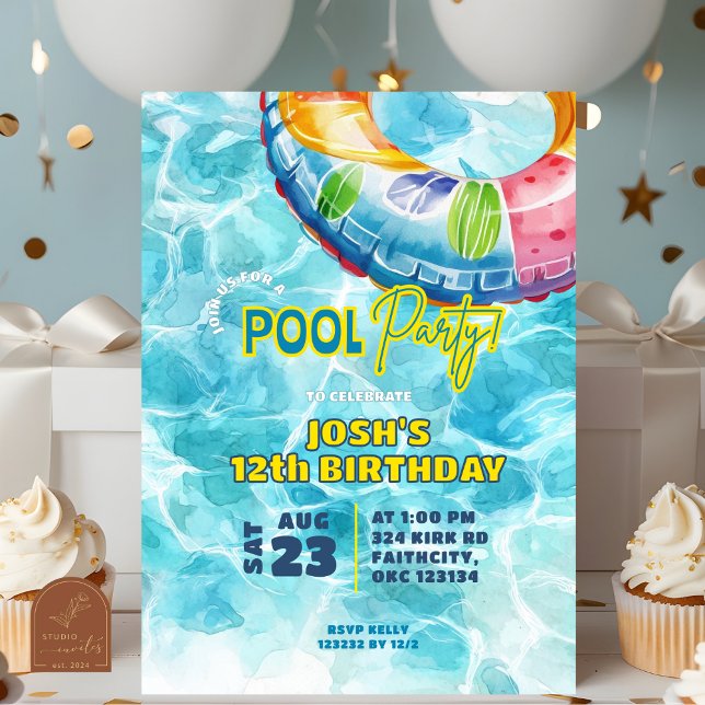 Invitation d'anniversaire pour une fête au bord de (Créateur téléchargé)