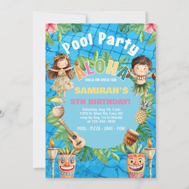 Invitation d'anniversaire pour une fête au bord de (Devant)