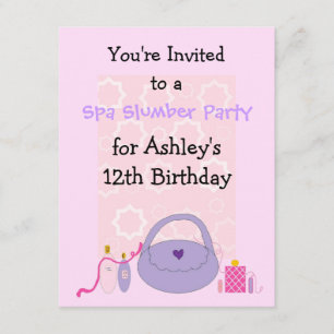 Invitation d'anniversaire pour une fête au spa