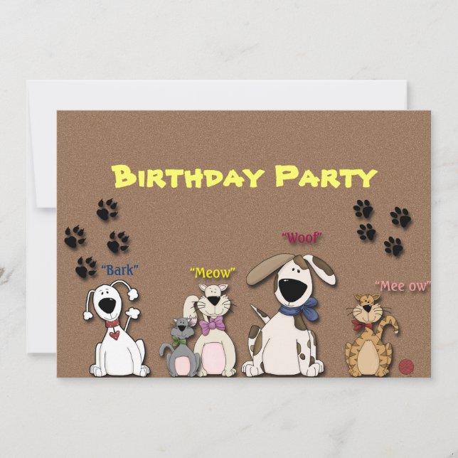Invitation d'anniversaire pour une fête avec des c (Devant)