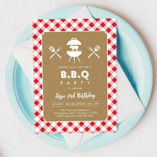 Invitation d'anniversaire pour une fête BBQ (Créateur téléchargé)