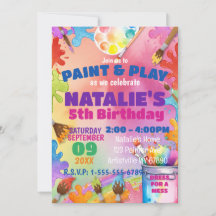 Invitation d'anniversaire pour une fête d'art pour