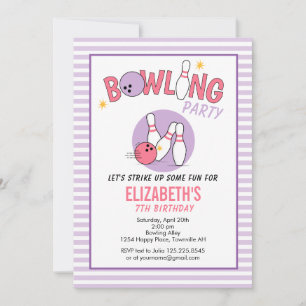 Invitation d'anniversaire pour une fête de bowling