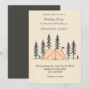 Invitation d'anniversaire pour une fête de camping