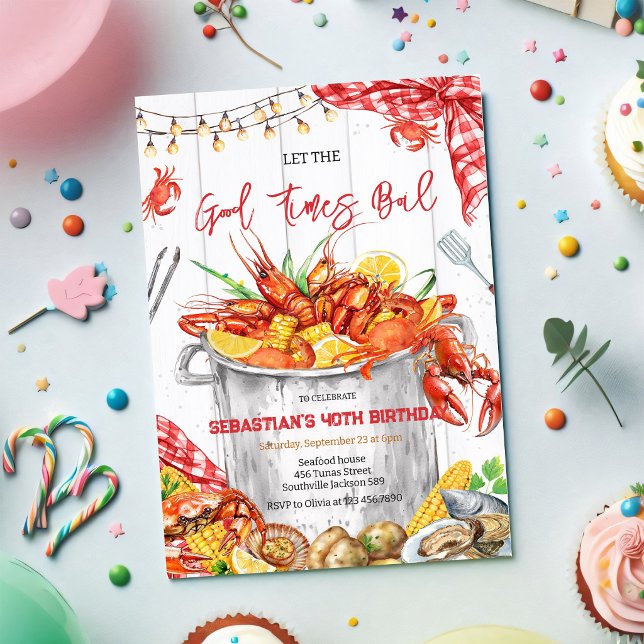 Invitation d'anniversaire pour une fête de crabe d (Créateur téléchargé)
