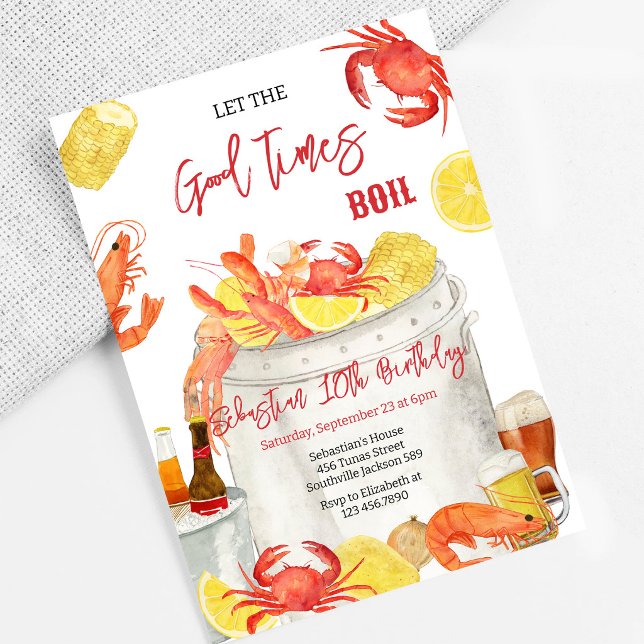 Invitation d'anniversaire pour une fête de crabe d (Créateur téléchargé)