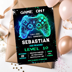 Invitation d'anniversaire pour une fête de joueur