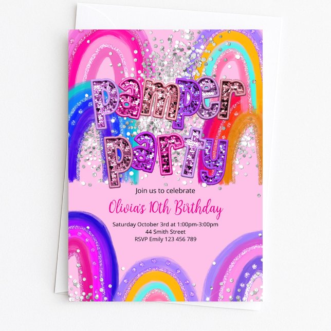 Invitation d'anniversaire pour une fête de pamperi (Créateur téléchargé)