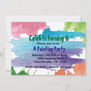 Invitation d'anniversaire pour une fête de peintur