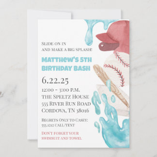 Invitation d'anniversaire pour une fête de piscine