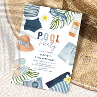 Invitation d'anniversaire pour une fête de piscine