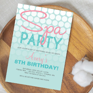 Invitation d'anniversaire pour une fête de spa mod