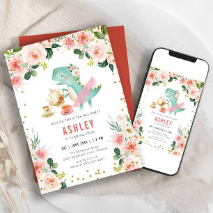 Invitation d'anniversaire pour une fête de thé aux
