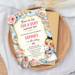 Invitation d'anniversaire pour une fête de thé d'A