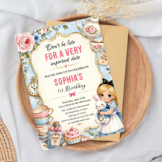 Invitation d'anniversaire pour une fête de thé d'A