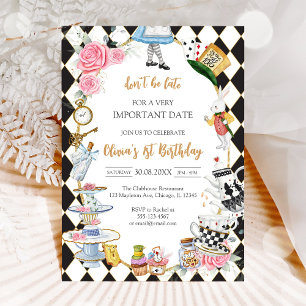 Invitation d'anniversaire pour une fête de thé d'A