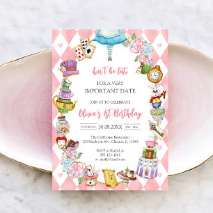 Invitation d'anniversaire pour une fête de thé d'A