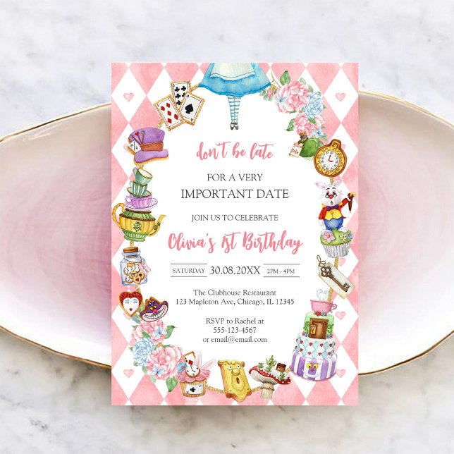 Invitation d'anniversaire pour une fête de thé d'A (Créateur téléchargé)