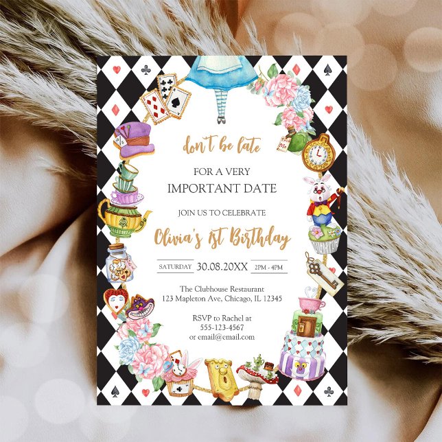 Invitation d'anniversaire pour une fête de thé d'A (Créateur téléchargé)