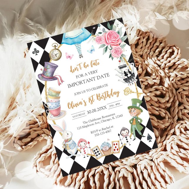 Invitation d'anniversaire pour une fête de thé d'A (Créateur téléchargé)