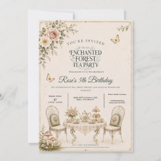 Invitation d'anniversaire pour une fête de thé dan