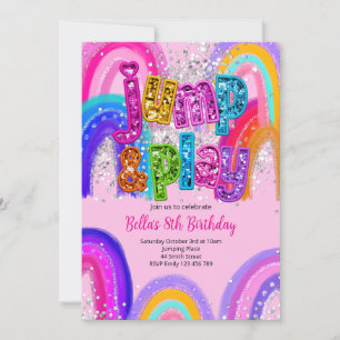 Invitation d'anniversaire pour une fête de trampol