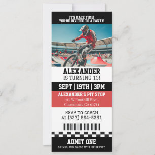 Invitation d'anniversaire pour une fête de vélo BM