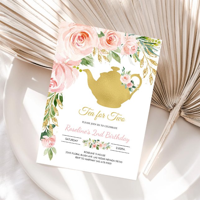 Invitation d'anniversaire pour une fête du thé en  (Créateur téléchargé)