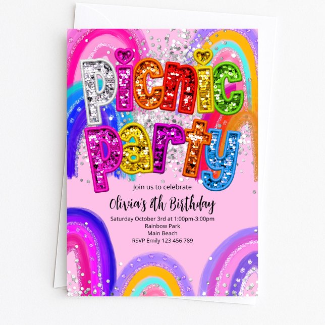 Invitation d'anniversaire pour une fête en pique-n (Créateur téléchargé)
