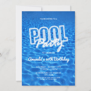 Invitation d'anniversaire pour une fête en piscine