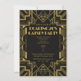 Invitation d'anniversaire pour une fête Gatsby des