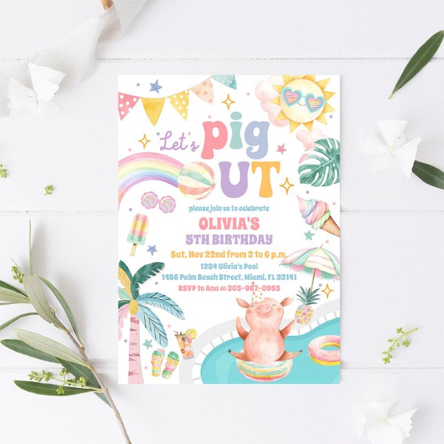 Invitation d'anniversaire pour une fête piscine au (Créateur téléchargé)