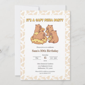 Invitation d'anniversaire pour une fête pizza au c