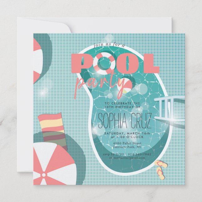 Invitation d'anniversaire pour une fête rétro au b (Devant)