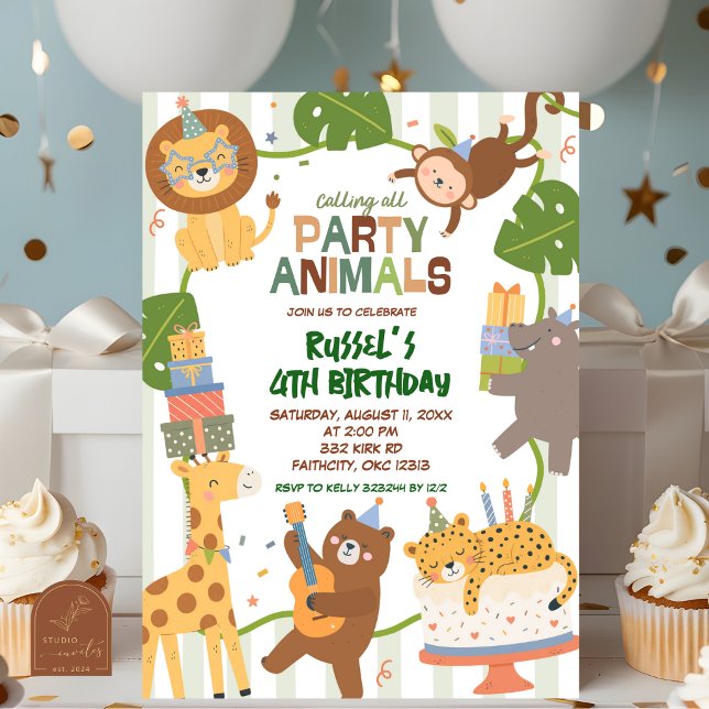Invitation d'anniversaire pour une fête safari mig (Créateur téléchargé)