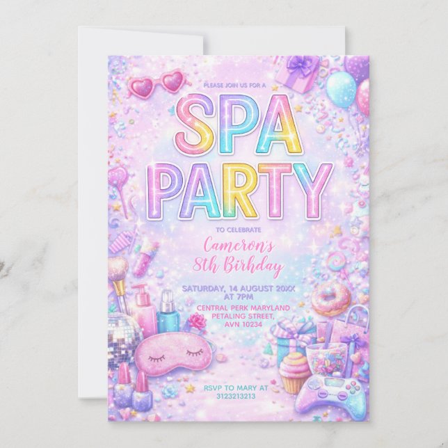 Invitation d'anniversaire pour une fête Spa | Spa  (Devant)