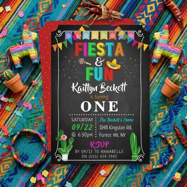 Invitation d'anniversaire pour une Fiesta mexicain (Créateur téléchargé)